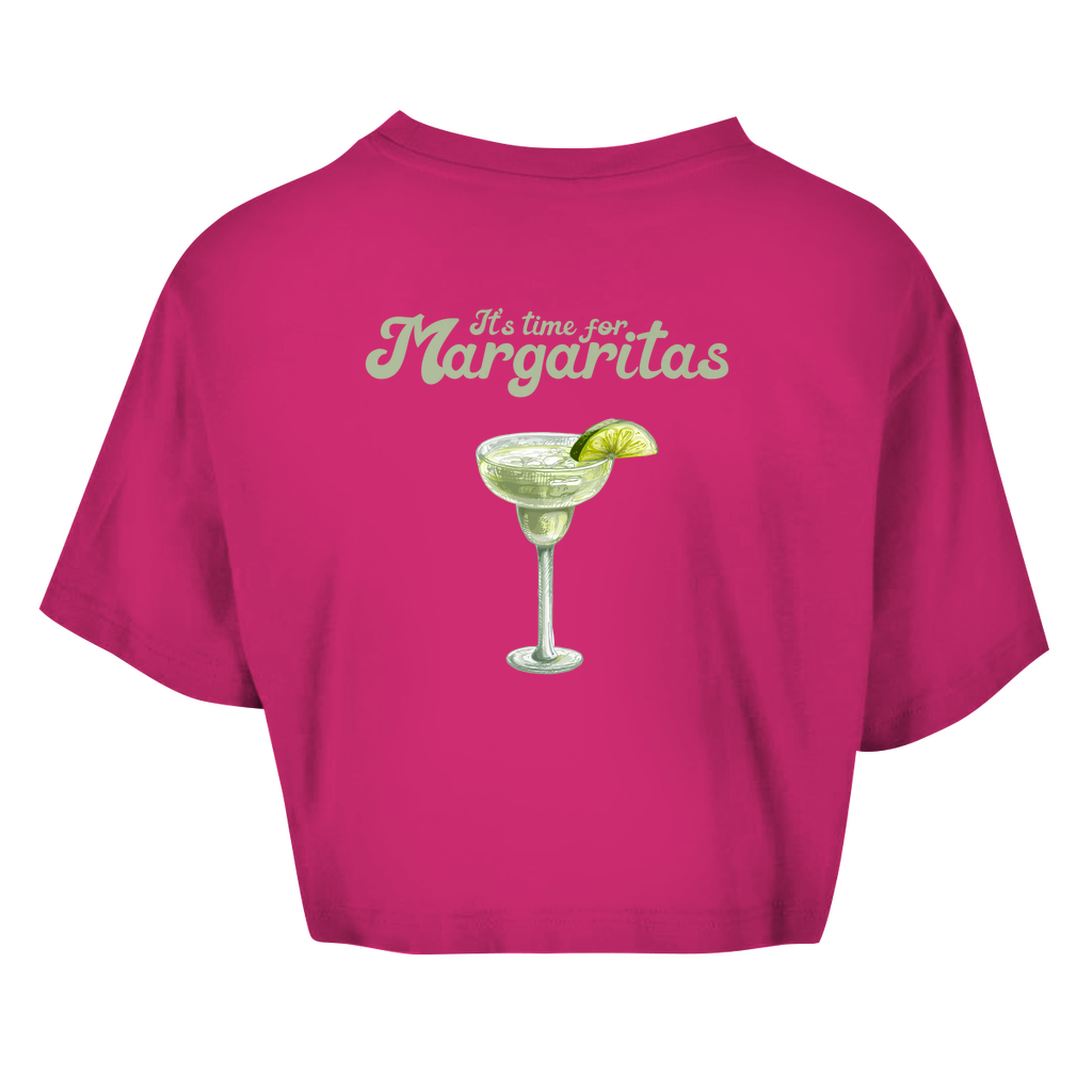 It's Time for Margaritas - Damen Oversize Crop Top Beidseitig