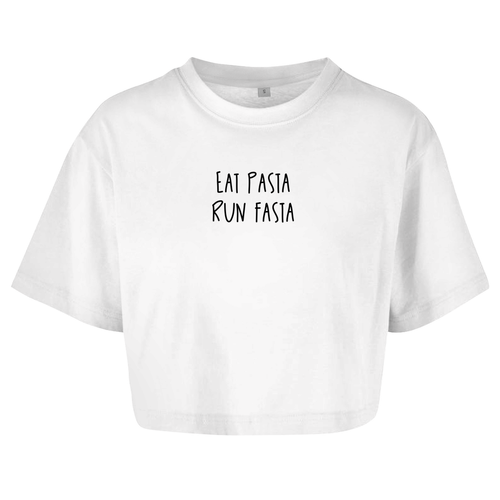 Eat Pasta Run Fasta - Damen Oversize Crop Top