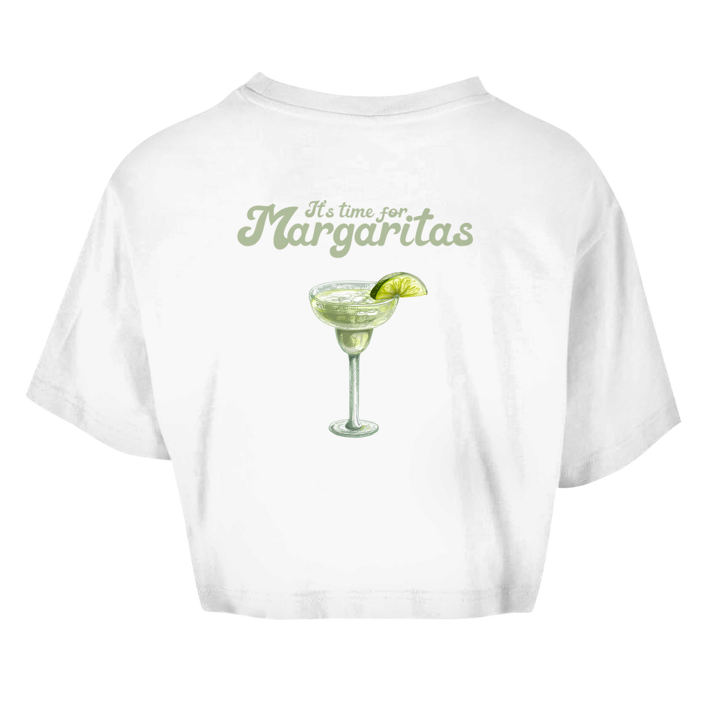 It's Time for Margaritas - Damen Oversize Crop Top Beidseitig