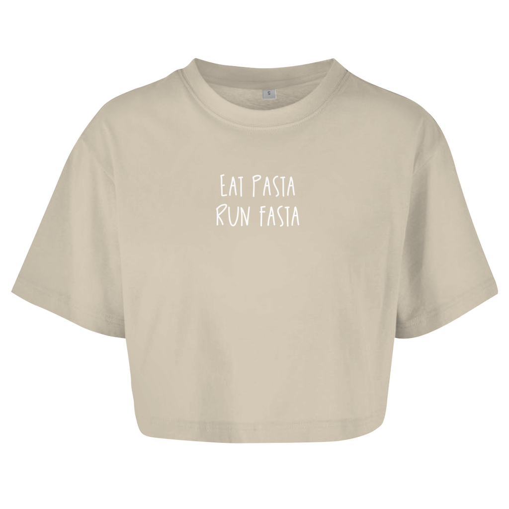 Eat Pasta Run Fasta - Damen Oversize Crop Top