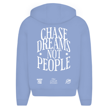 CHASE DREAMS NOT PEOPLE -  Oversize Zipper Hoodie