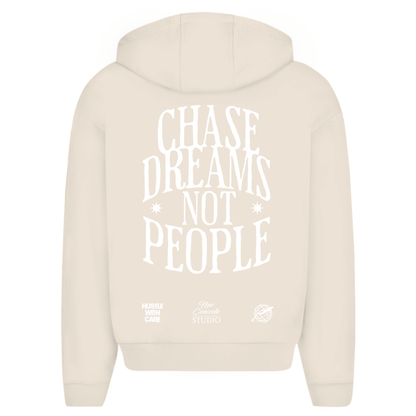 CHASE DREAMS NOT PEOPLE -  Oversize Zipper Hoodie