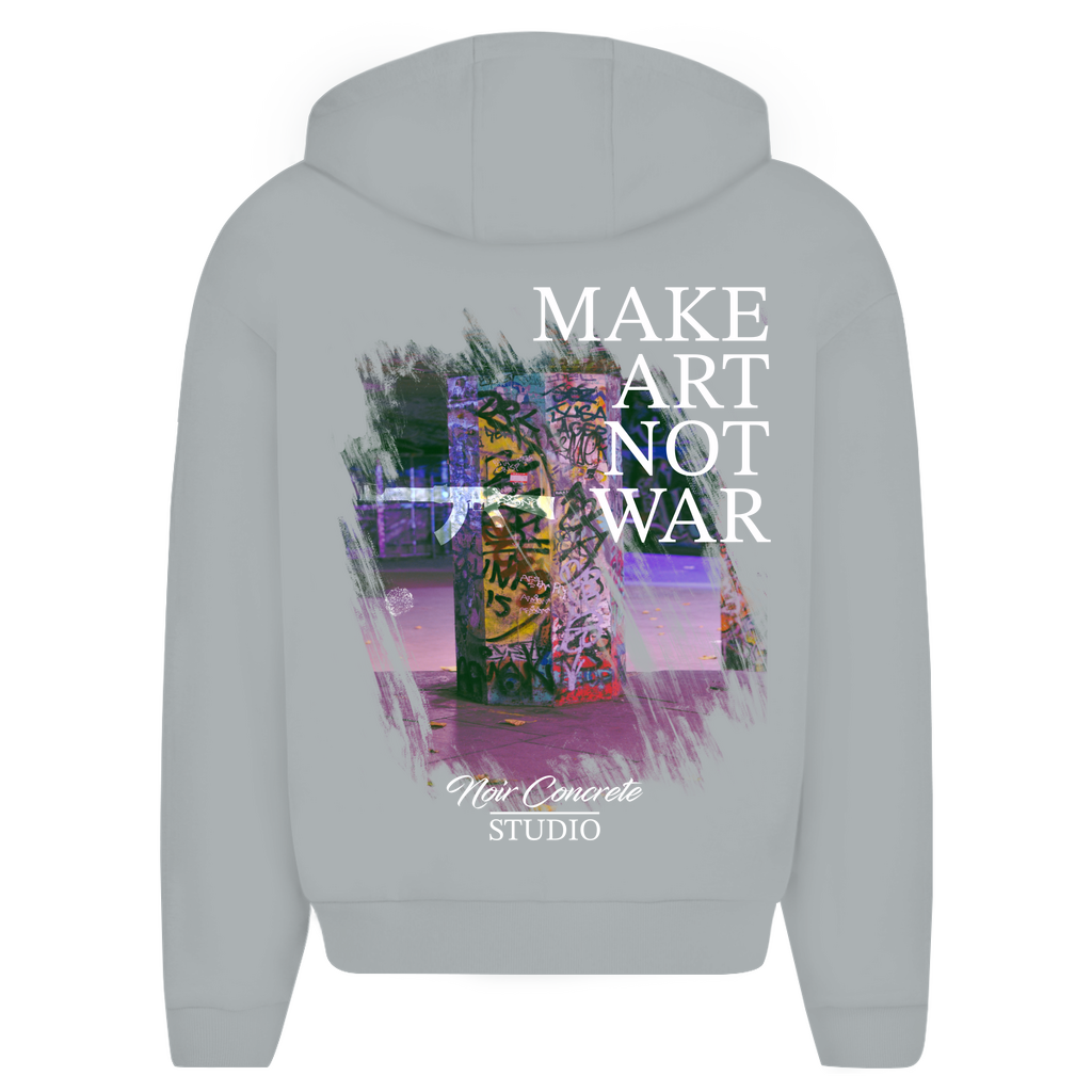 MAKE ART NOT WAR -  Oversize Zipper Hoodie
