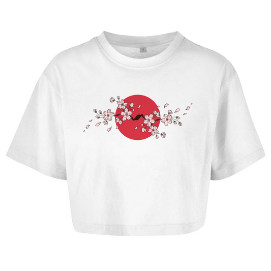 Japan Cherry Blossom - Damen Oversize Crop Top