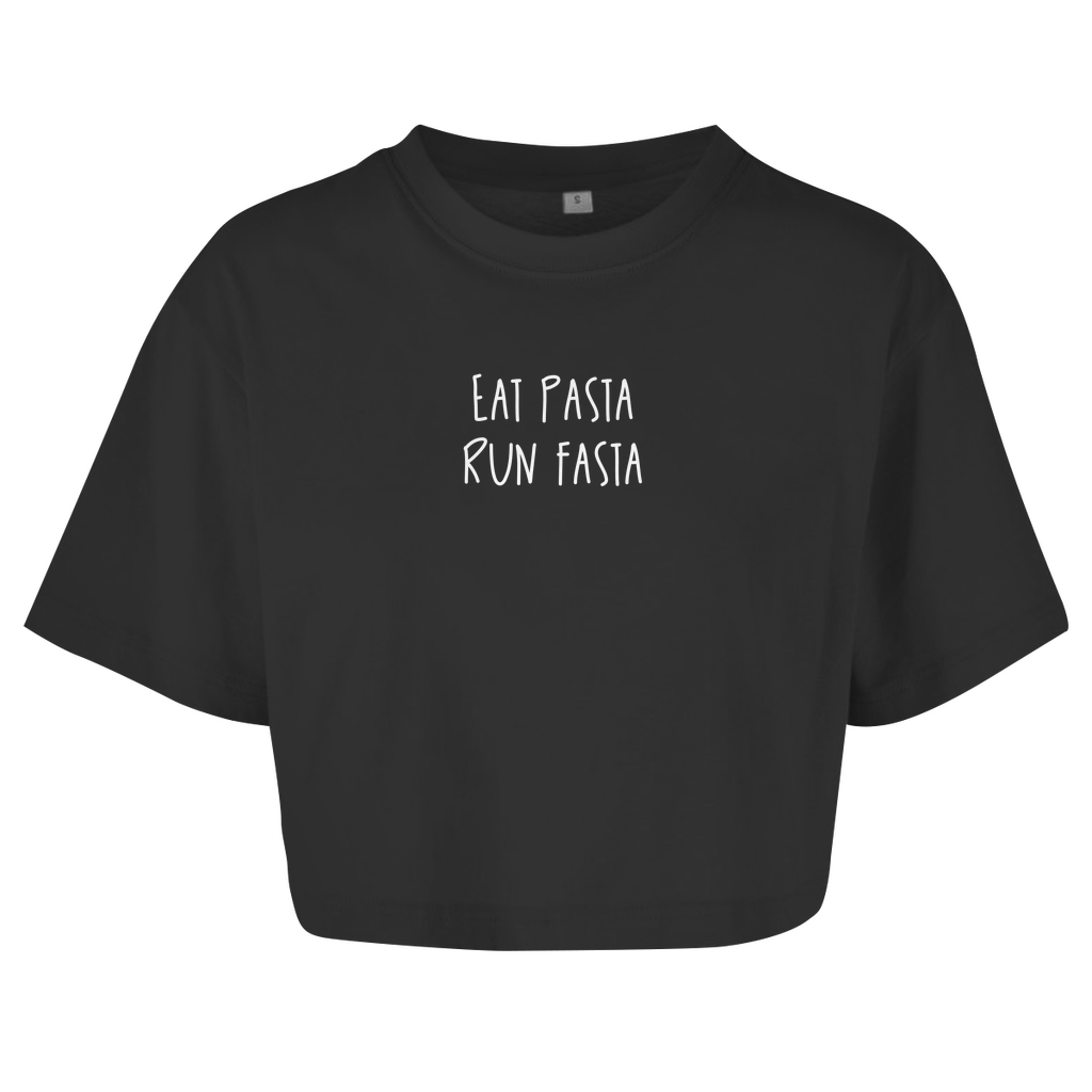 Eat Pasta Run Fasta - Damen Oversize Crop Top