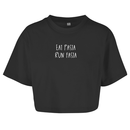 Eat Pasta Run Fasta - Damen Oversize Crop Top
