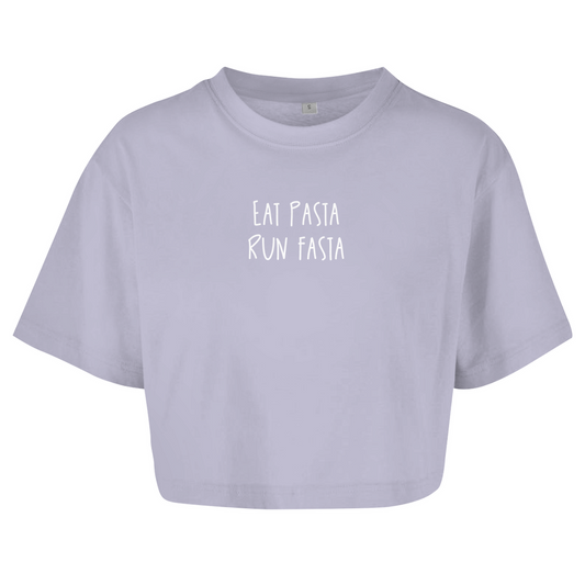 Eat Pasta Run Fasta - Damen Oversize Crop Top