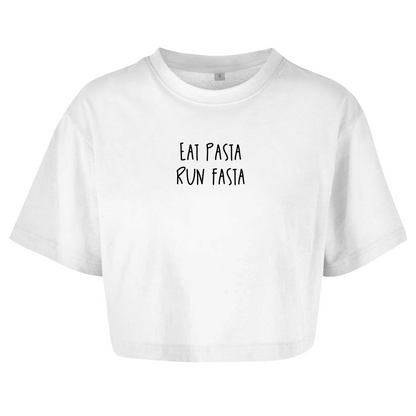 Eat Pasta Run Fasta - Damen Oversize Crop Top