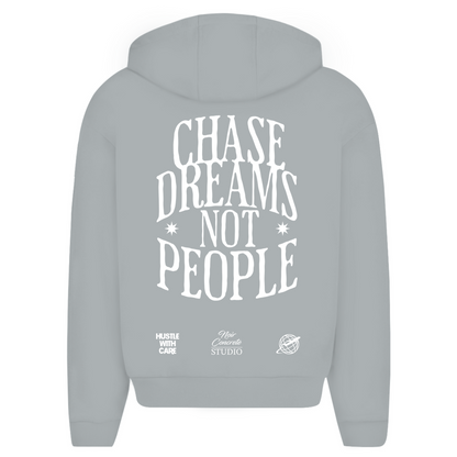 CHASE DREAMS NOT PEOPLE -  Oversize Zipper Hoodie