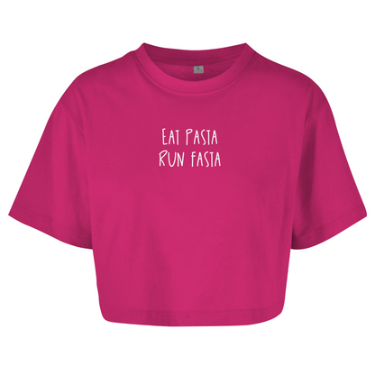 Eat Pasta Run Fasta - Damen Oversize Crop Top