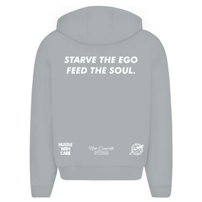 STARVE THE EGO FEED THE SOUL - Oversize Zipper Hoodie