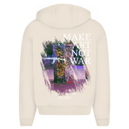 MAKE ART NOT WAR -  Oversize Zipper Hoodie