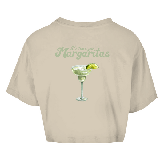 It's Time for Margaritas - Damen Oversize Crop Top Beidseitig
