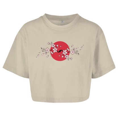 Japan Cherry Blossom - Damen Oversize Crop Top
