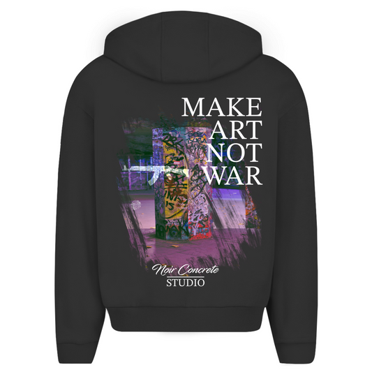 MAKE ART NOT WAR -  Oversize Zipper Hoodie